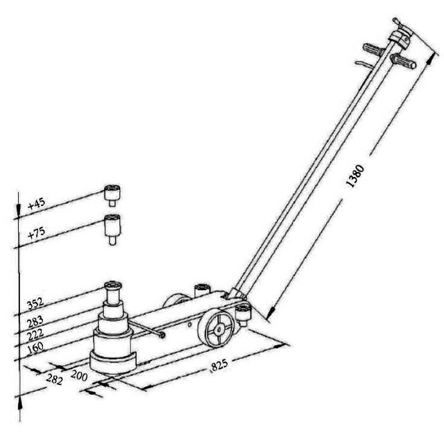 Cric Hydropneumatique 50 Tonnes référence fournisseur 1955470